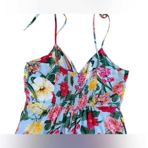 Old Navy MultiFloral Tie-Shoulder Cropped Twist-Front Jumpsuit Linen Blend - Picture 10 of 16